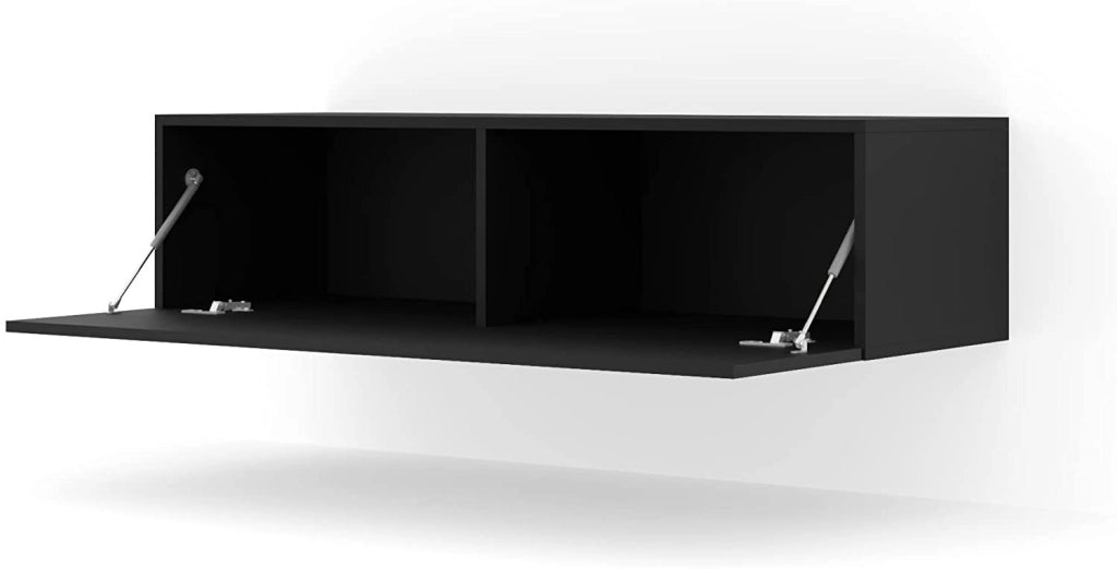 MOBILE TV PORTA TV STAND TV SOGGIORNO BINGO 120x40x30cm NERO OPACO