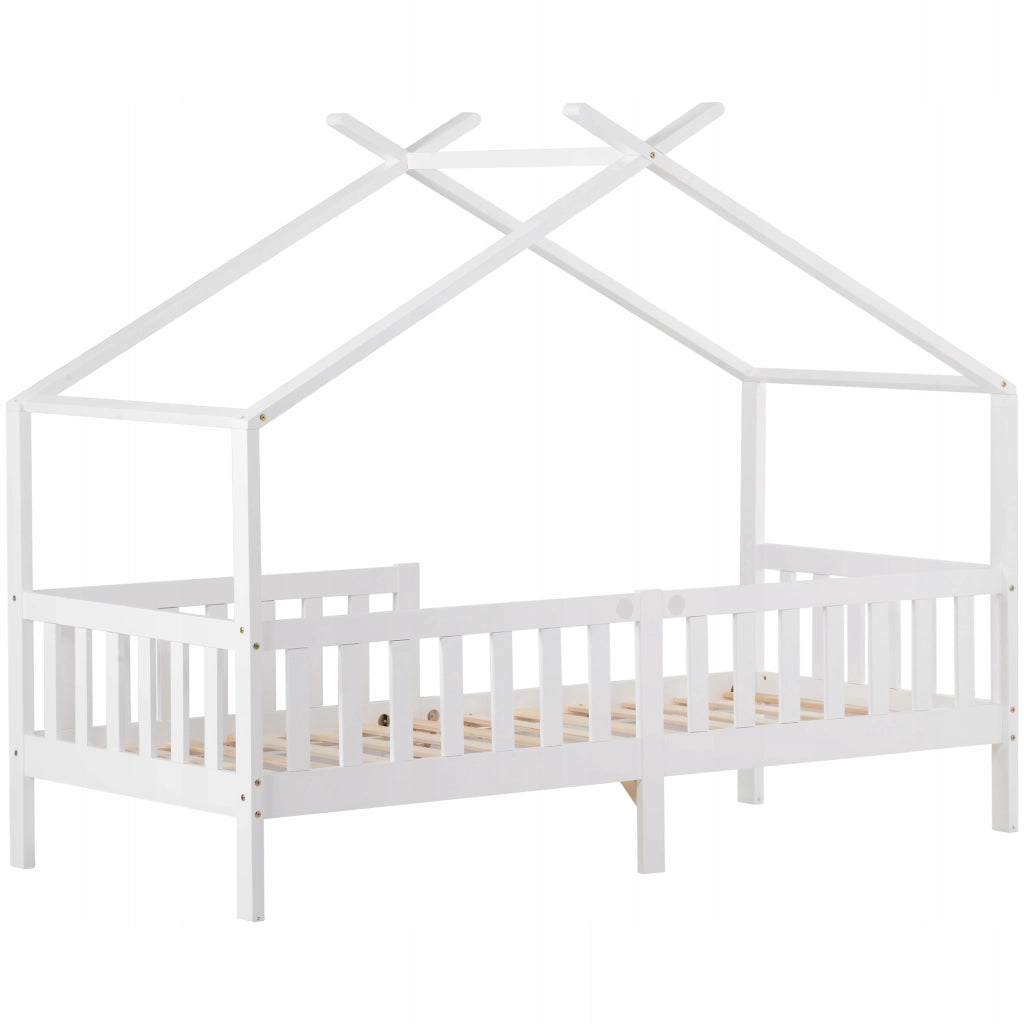 Letto per bambini 200x90 bianco con sponde - Xylo