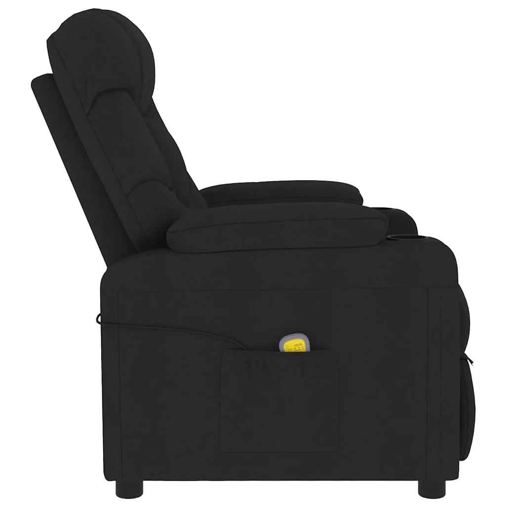 Poltrona Reclinabile in Tessuto Nero 348531
