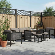 Set Divani da Giardino 8 pz con Cuscini in Polyrattan Antracite 49406