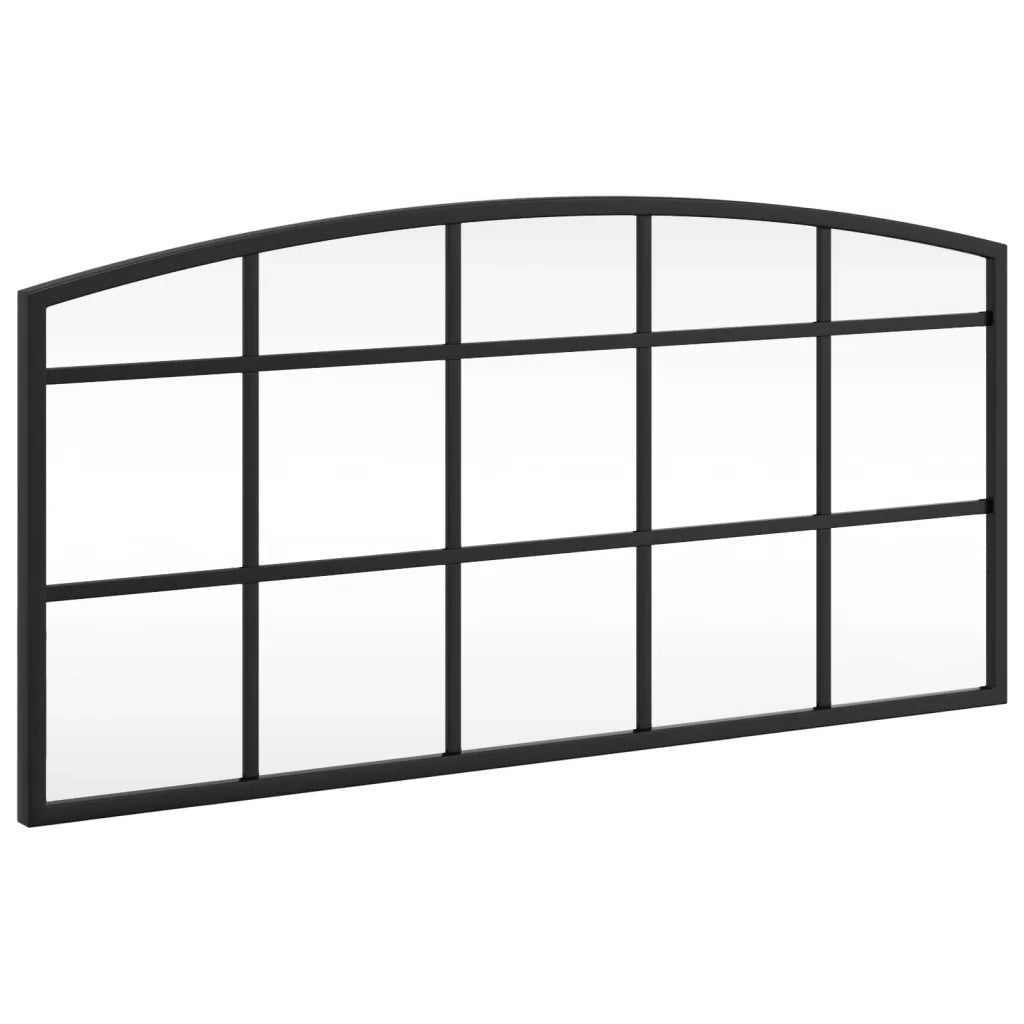 Specchio da Parete Nero 60x30 cm Arco in Ferro 358636