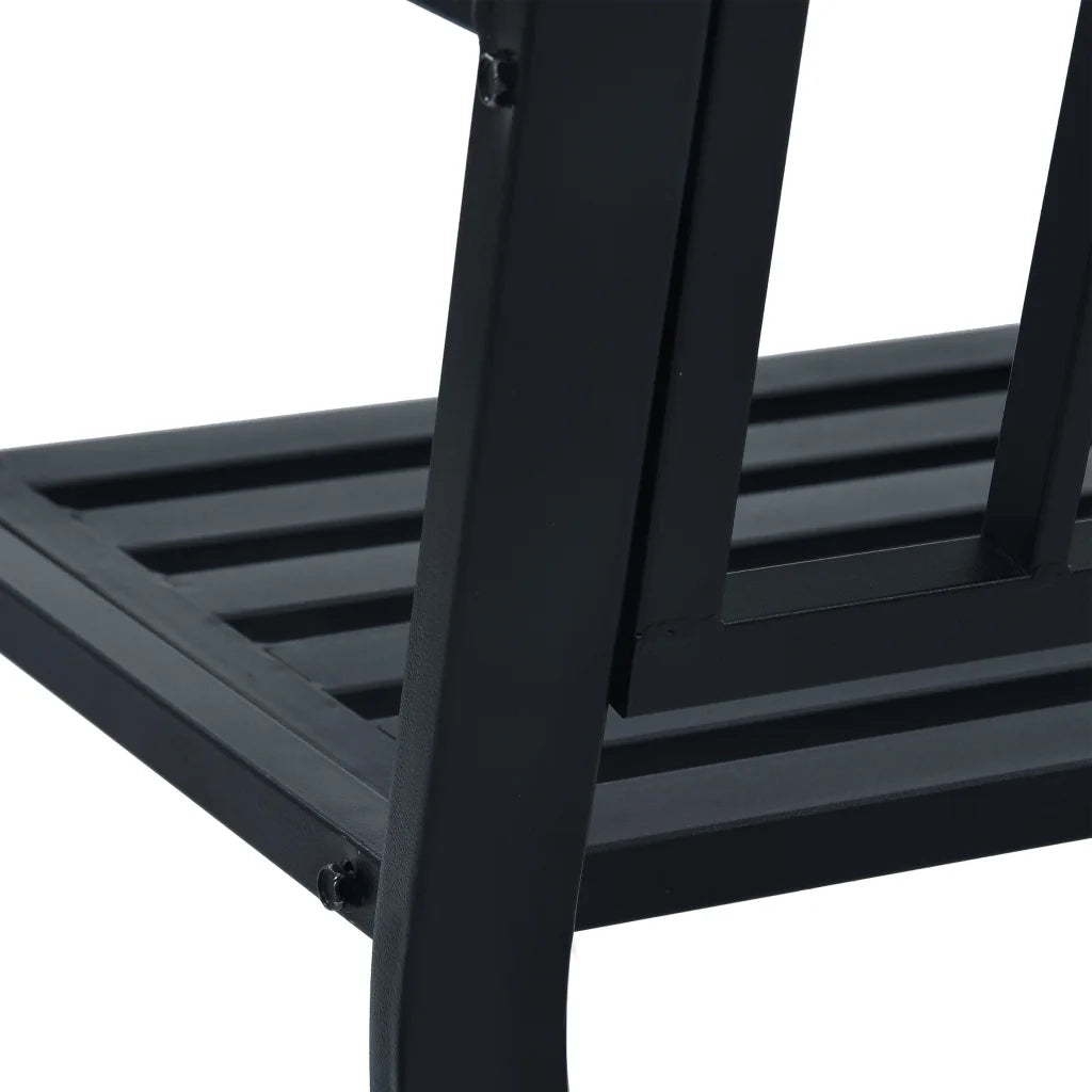 Panchina da Giardino 125 cm Nera in Acciaio 47945
