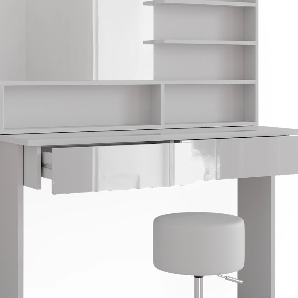 Vicco Tavolo da toeletta Bianco 120 cm con sgabello