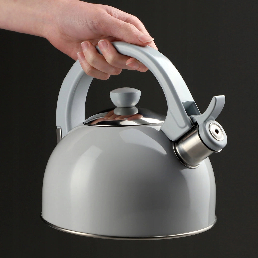 Bollitore a gas/induzione KADAX con fischietto, 1,7 l, acciaio tradizionale, grigio