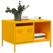 Tavolino-Tavolino da soggiorno-Tavolo Giallo Senape 68,5x50x43,5cm Acciaio Laminato a Freddo