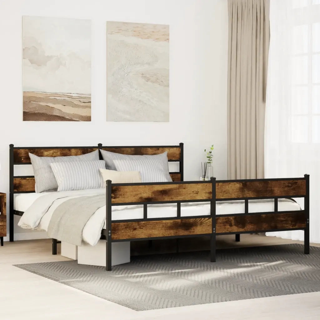 Giroletto senza Materaso in Metallo Rovere Fumo 200x200 cm 3308469