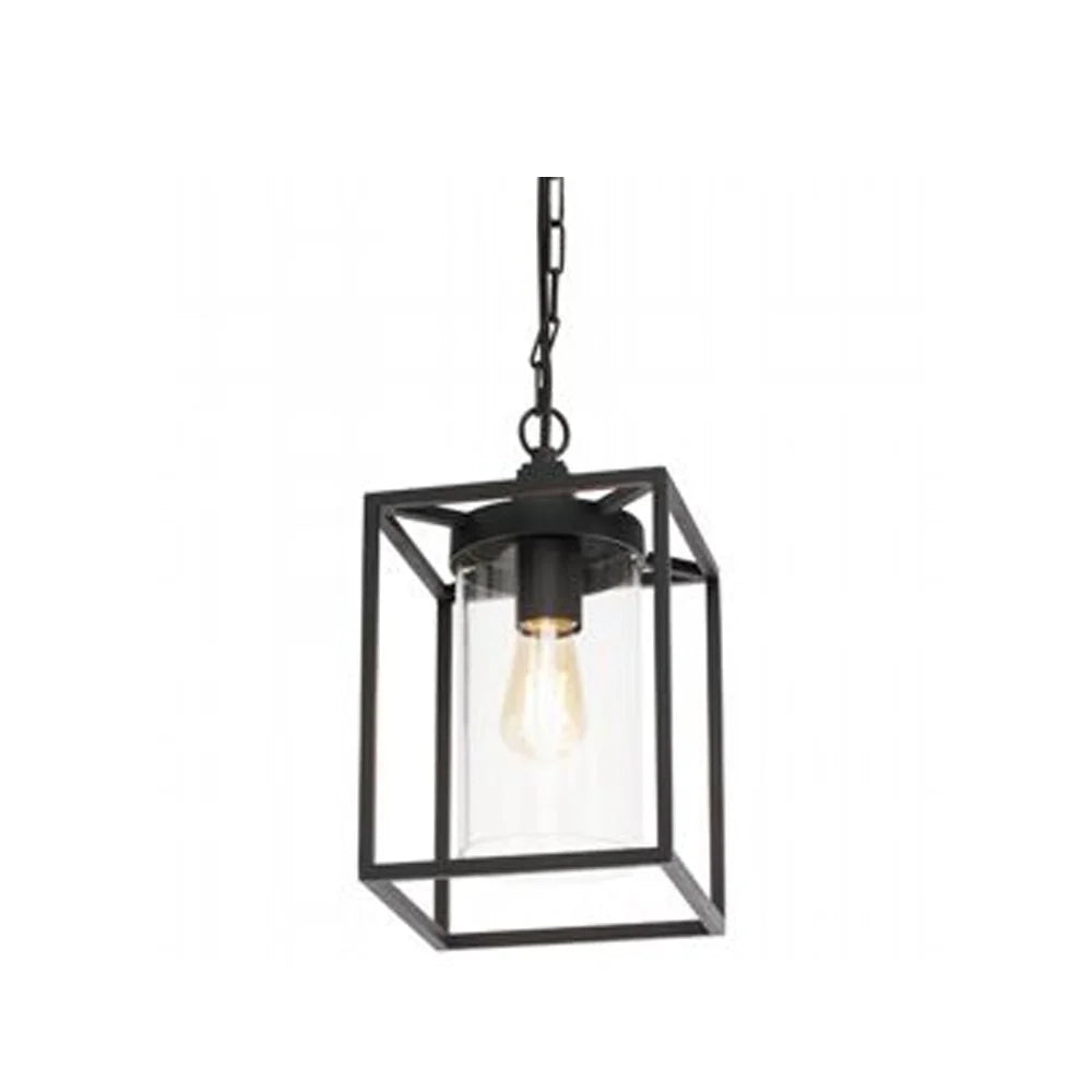 Lampada A Sospensione Da Esterno Contemporanea Domus Alluminio E Termoplastica Nero 1 Luce E27