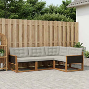 Set di divani da esterno 4 pz Naturale e Grigio Chiaro 3381383