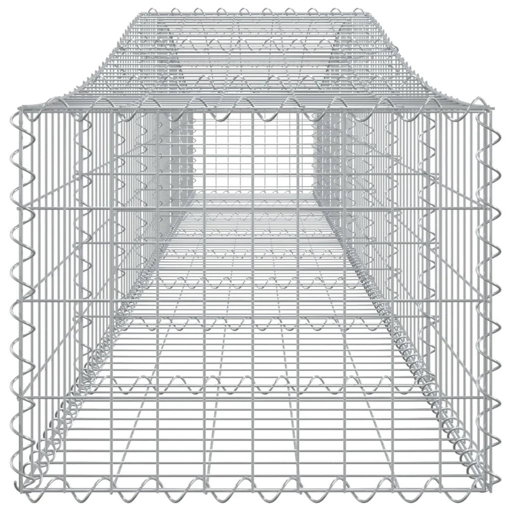 Set di 7 gabbioni ad arco per recinzioni a gabbia e muri di contenimento 400 x 50 x 40/60 cm ferro zincato argento 02_0041148