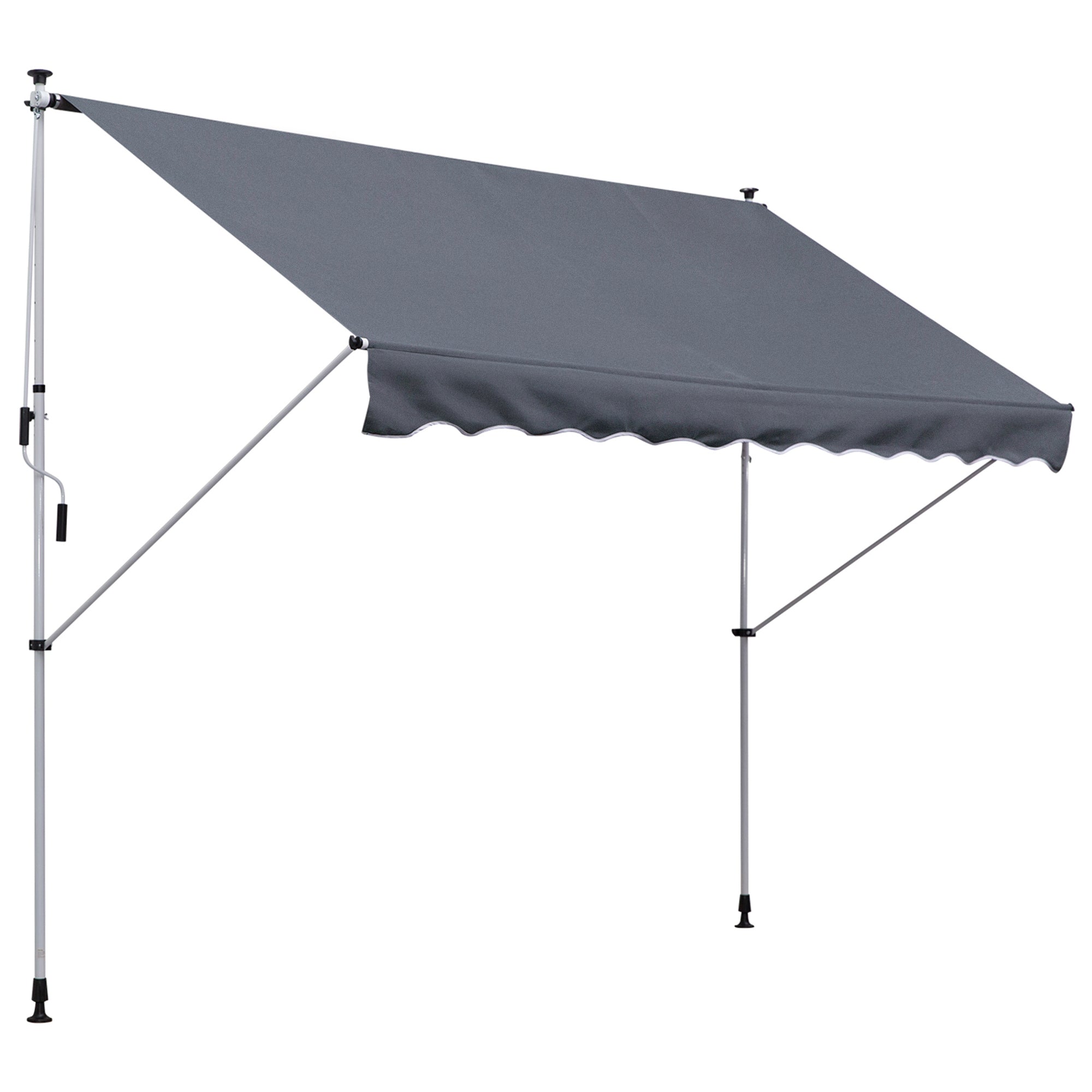 Tenda da Sole a Muro 300x150 cm in Metallo e Poliestere Grigio