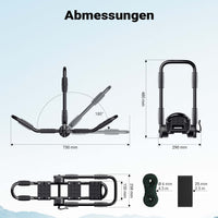 Porta kayak da auto a forma di J 2 pz. Ripiegabili In alluminio Porta canoa/kayak Cinghie incl.