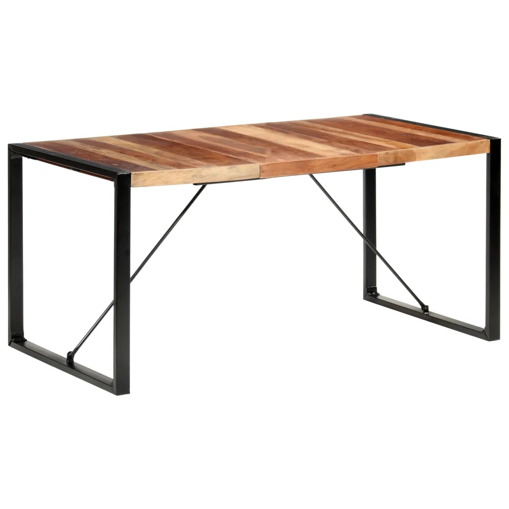 Tavolo da Pranzo 160x80x75 cm Legno Massello Finitura Sheesham cod mxl 16278