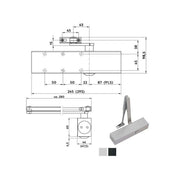 Chiudiporta Aerodinamico Argento Ts 83 Bca Dorma