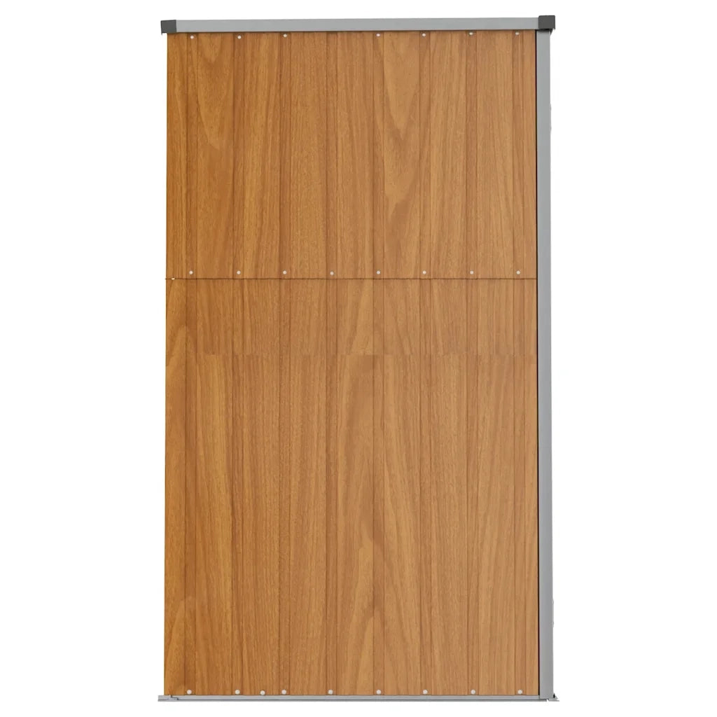 Capanno per Attrezzi-Casetta da Giardino Marrone 161x89x161 cm in Acciaio Zincato