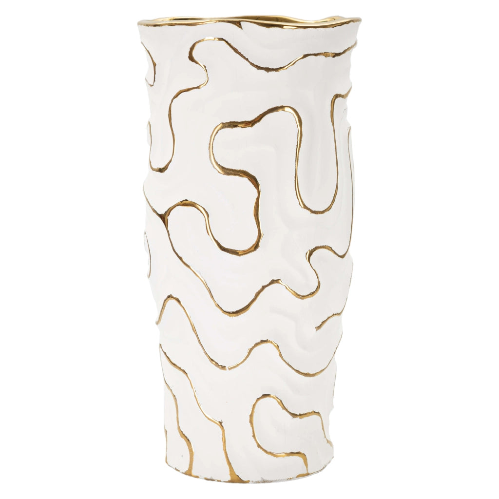 Banenoha, Vaso Colore Struttura oro, Bianco