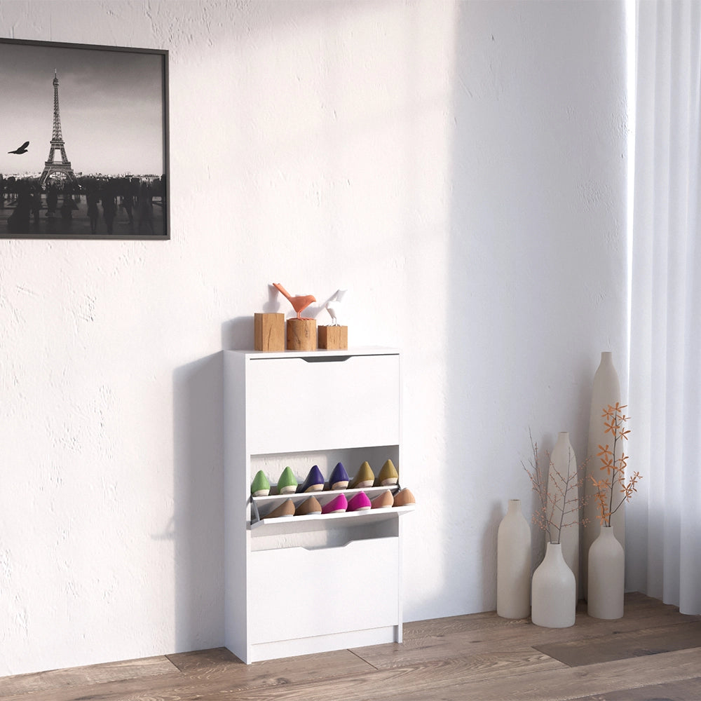 Vicco Scarpiera da ingresso Bianco 22 x 105 cm 3 scomparti