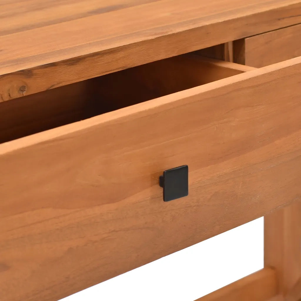 Scrivania con 2 Cassetti 100x40x75 cm Legno di Teak Riciclato cod mxl 71515