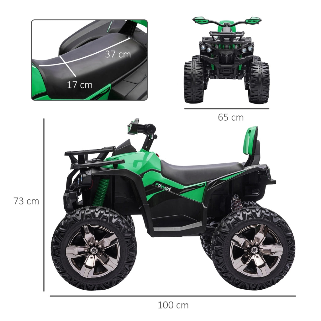 EasyComfort Quad per Bambini Elettrico 12V con Fari e Batteria Ricaricabile, Età 3-5 Anni, 100x65x73cm, Verde
