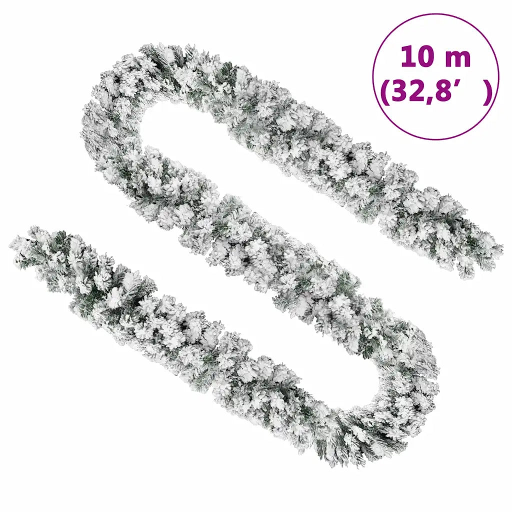 Ghirlanda Natalizia con Neve Verde 10 m in PVC 320968