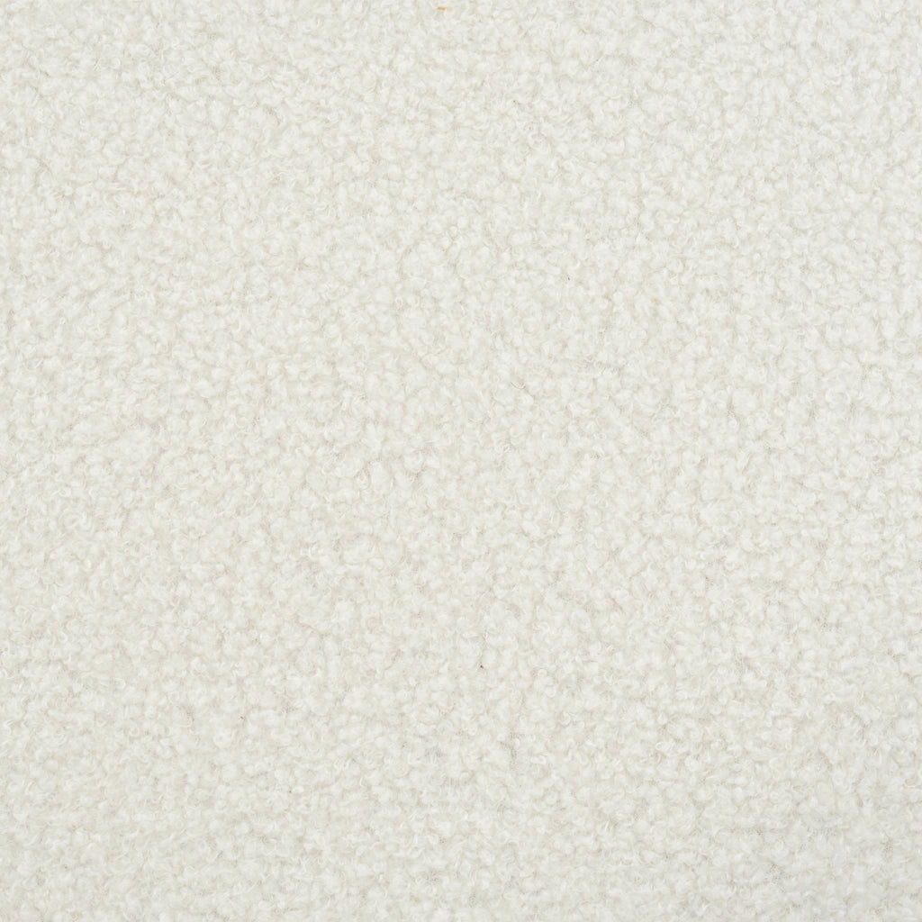 Panca in legno di gomma e tessuto bouclé, bianco