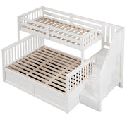 Letto a castello 2 posti con scala contenitore; vano idraulico e sponde di sicurezza; senza materasso 90×200 cm e 140×200 cm