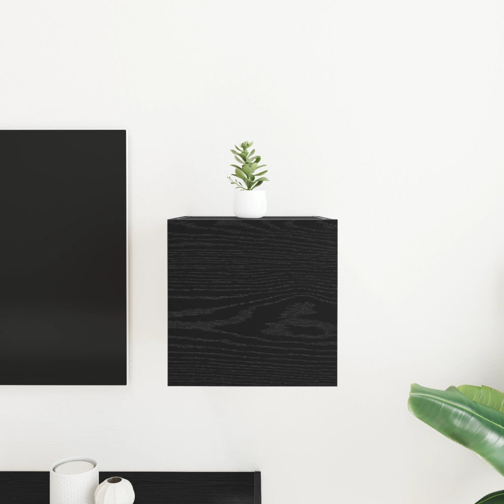 Mobile TV da muro  in Nero Rovere 30,5x30x30 cm