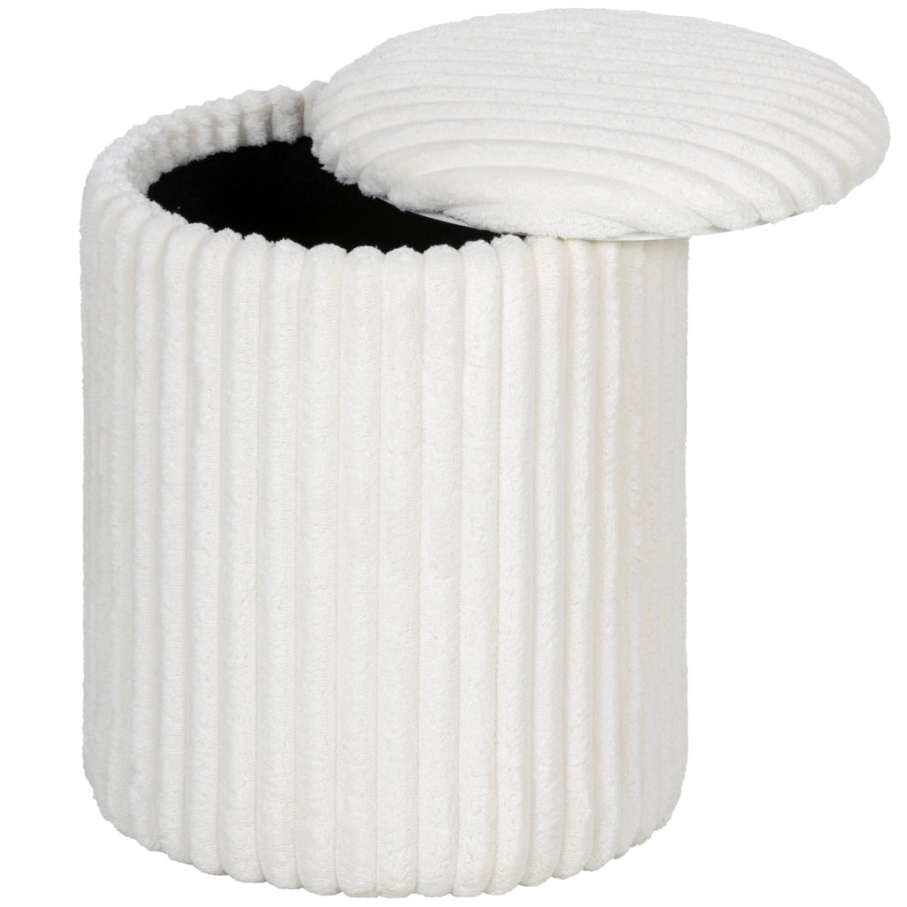 Cassa a seduta con coperchio ribaltabile ¨C Zephmum ¨C Tessuto bianco 40x40 cm
