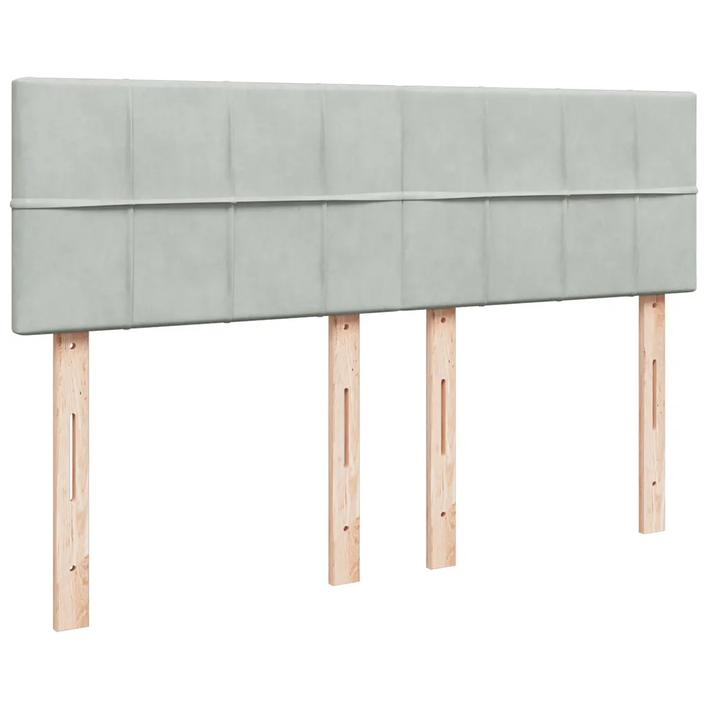 Giroletto a Molle con Materasso Grigio Chiaro 140x190cm Velluto