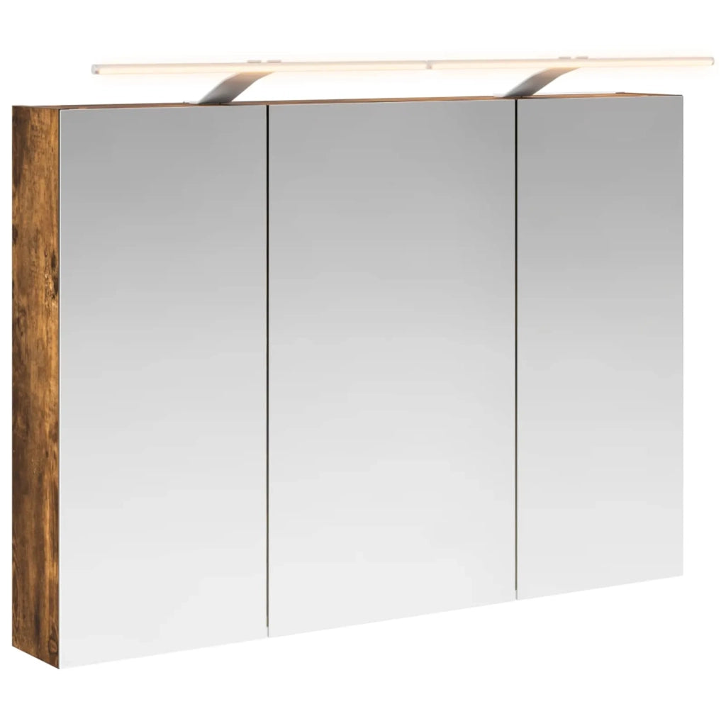 Mobiletto per specchio da bagno Rovere fumé 100 x 14,5 x 70 cm