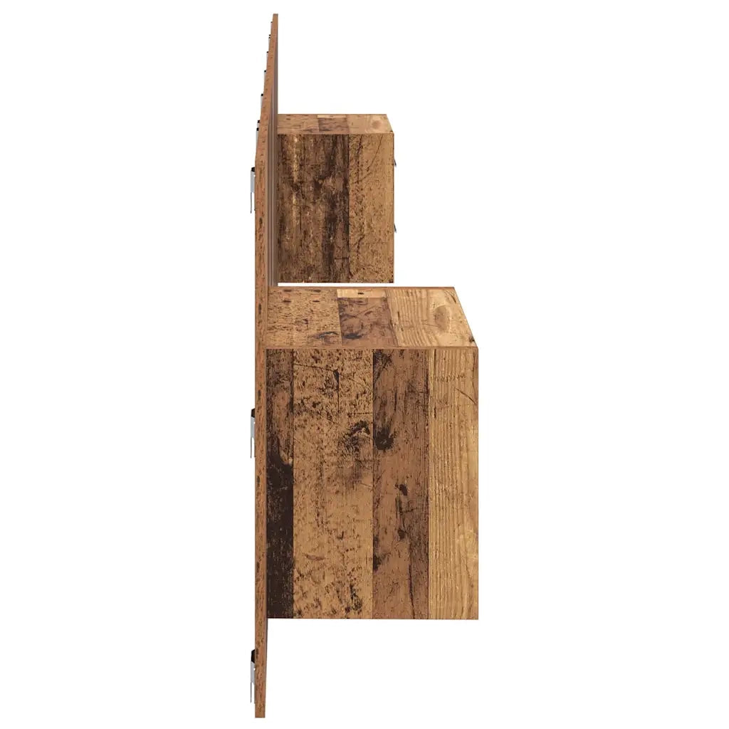 Testiera | Testata con Comodino 3 pcs Legno vecchio Legno multistrato