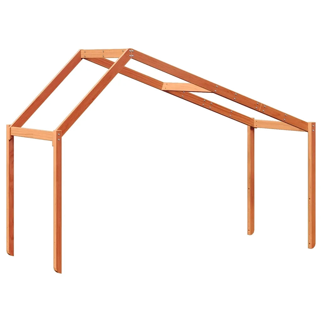 Tetto Letto Bambini Marrone Cera 213x85,5x144,5cm Massello Pino