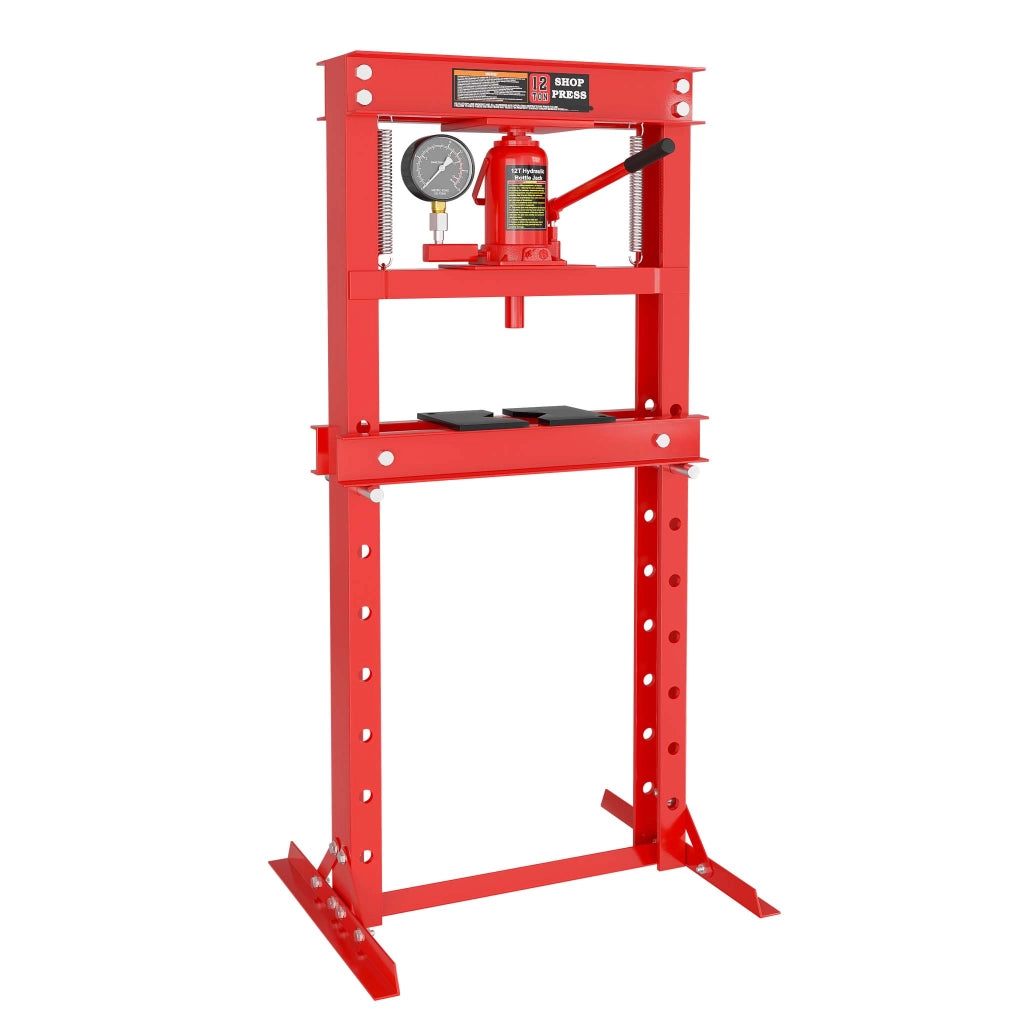 Pressa idraulica da officina 12t Pressa a telaio per cuscinetti con manometro