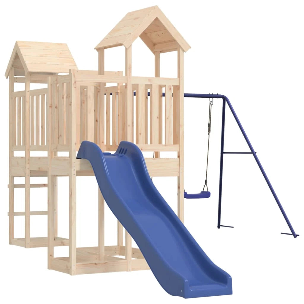 Altalene per parco giochi all'aperto scivolo altalene robuste giochi da giardino 357 x 524 x 214 cm legno di pino massiccio 02_0004899