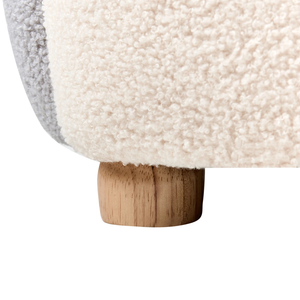 Poltrona per bambini Pinguino bouclé Grigio Imbottito Sedia bassa per bambini Forma