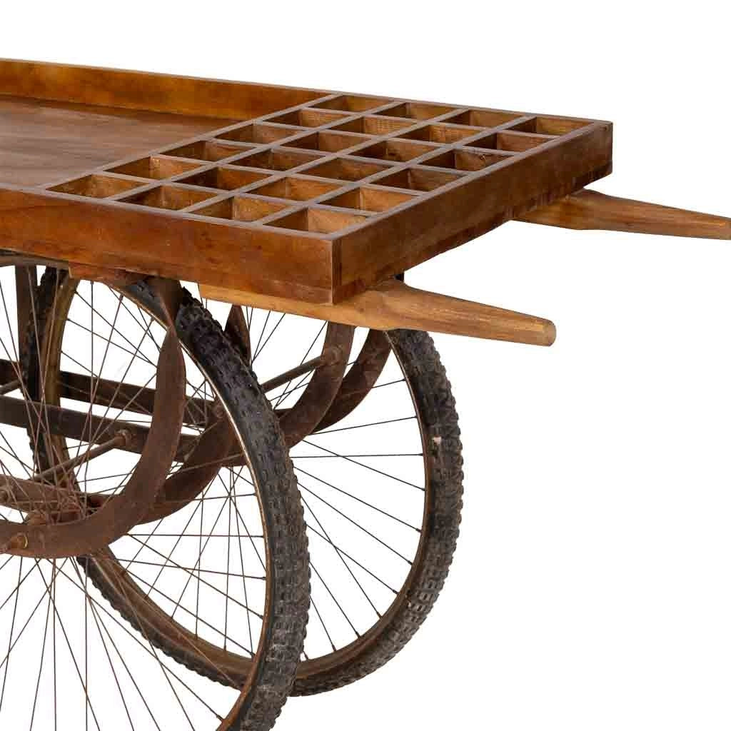 Carrello espositivo in legno, marrone, 180x60x116h cm