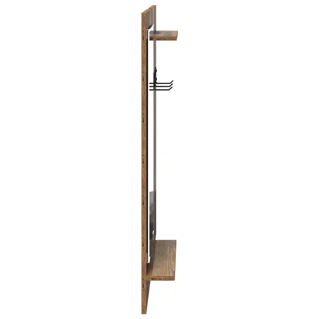 Appendiabiti a muro con specchio Legno vecchio 70 x 10 x 90 cm CFW7991613