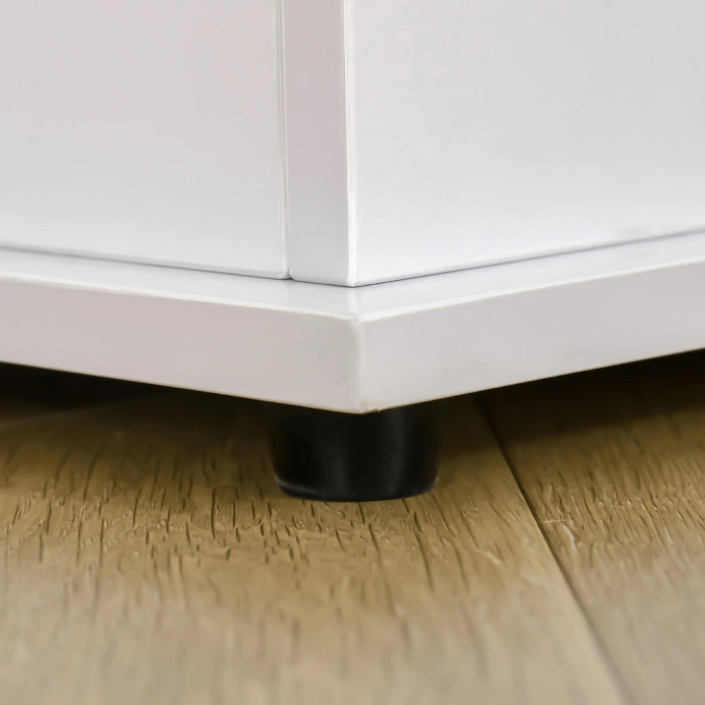 EasyComfort Panca Contenitore Multiuso in Legno Truciolare con Coperchio Apribile, per Camera e Ingresso, 100x40x40cm, Bianco