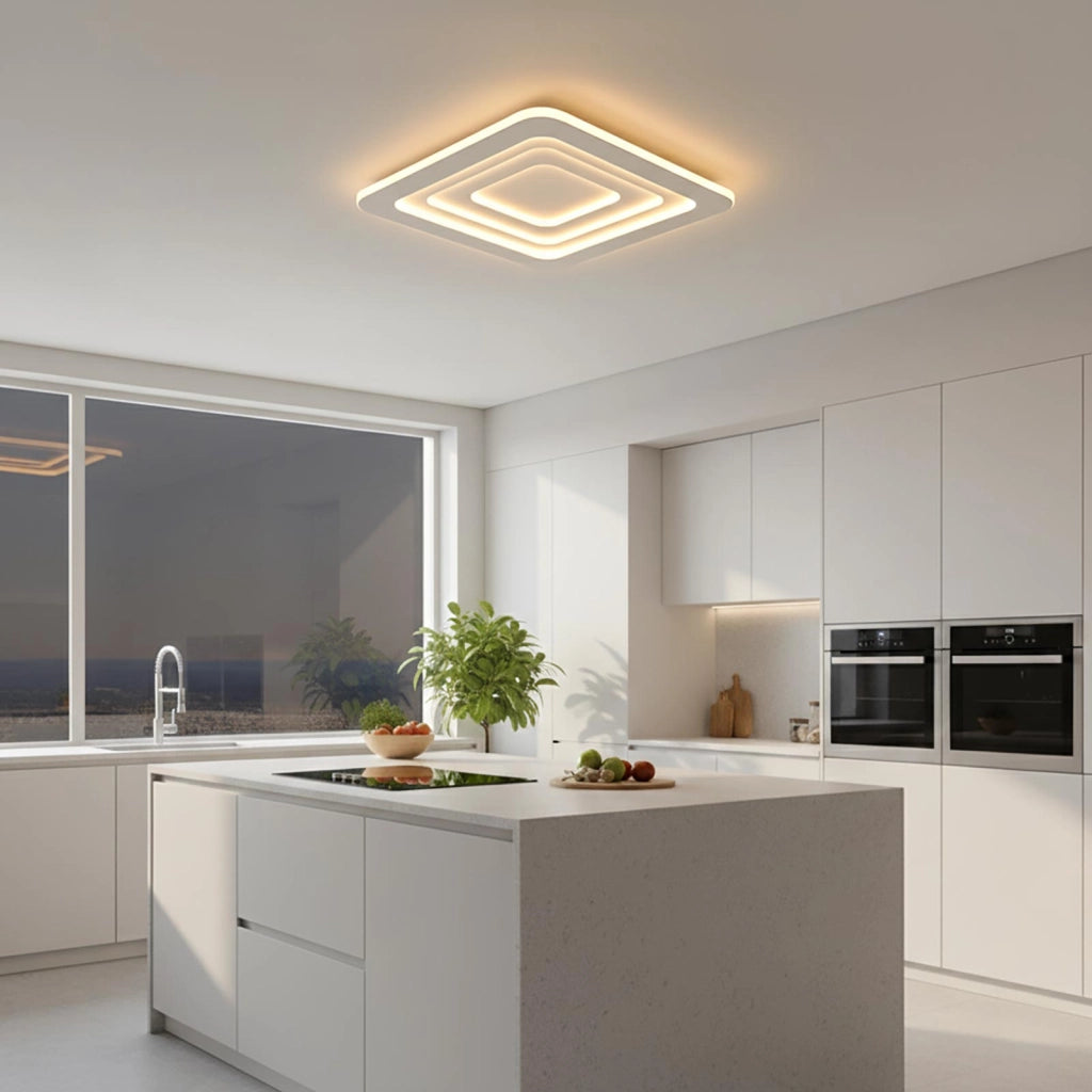 Plafoniera moderna LED 64W design geometrico lampada BLUETOOTH 3 step luce camera da letto ufficio con telecomando