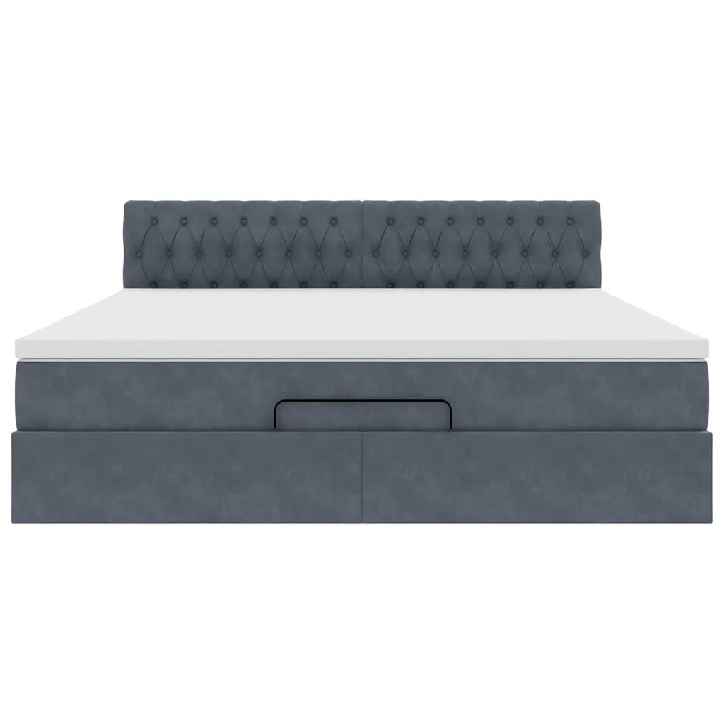 Struttura Letto Pouf con Materasso 180x200 cm in Velluto 3312711