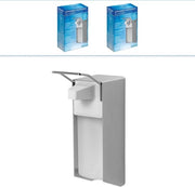Disinettante per dispensatore in alluminio, 2 dispenser per sapone da 1000 ml, maniglia corta, dispenser per sapone per fissaggio a parete, dispenser per euro per disinfettante, dispenser per sapone