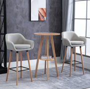Set di 2 sgabelli da bar 55x48x100 cm con schienale e braccioli in metallo beige