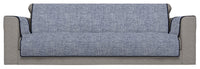 Copridivano con Copri Braccioli Seduta 60 cm in Poliestere Blu Scuro