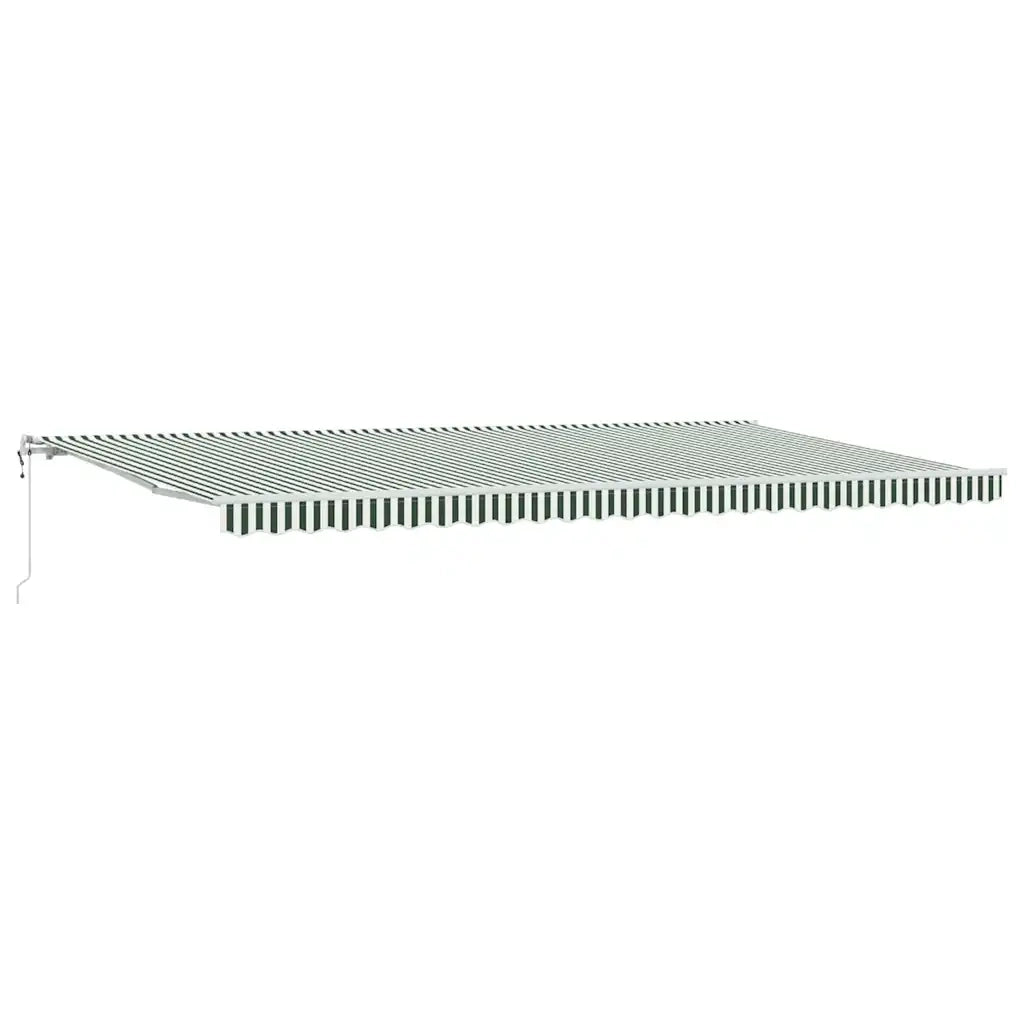 Tenda Retrattile 600 × 350 cm Verde e bianco 3331807