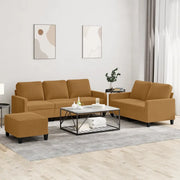vidaXL Set di Divani 3 pz con Cuscini Marrone in Velluto