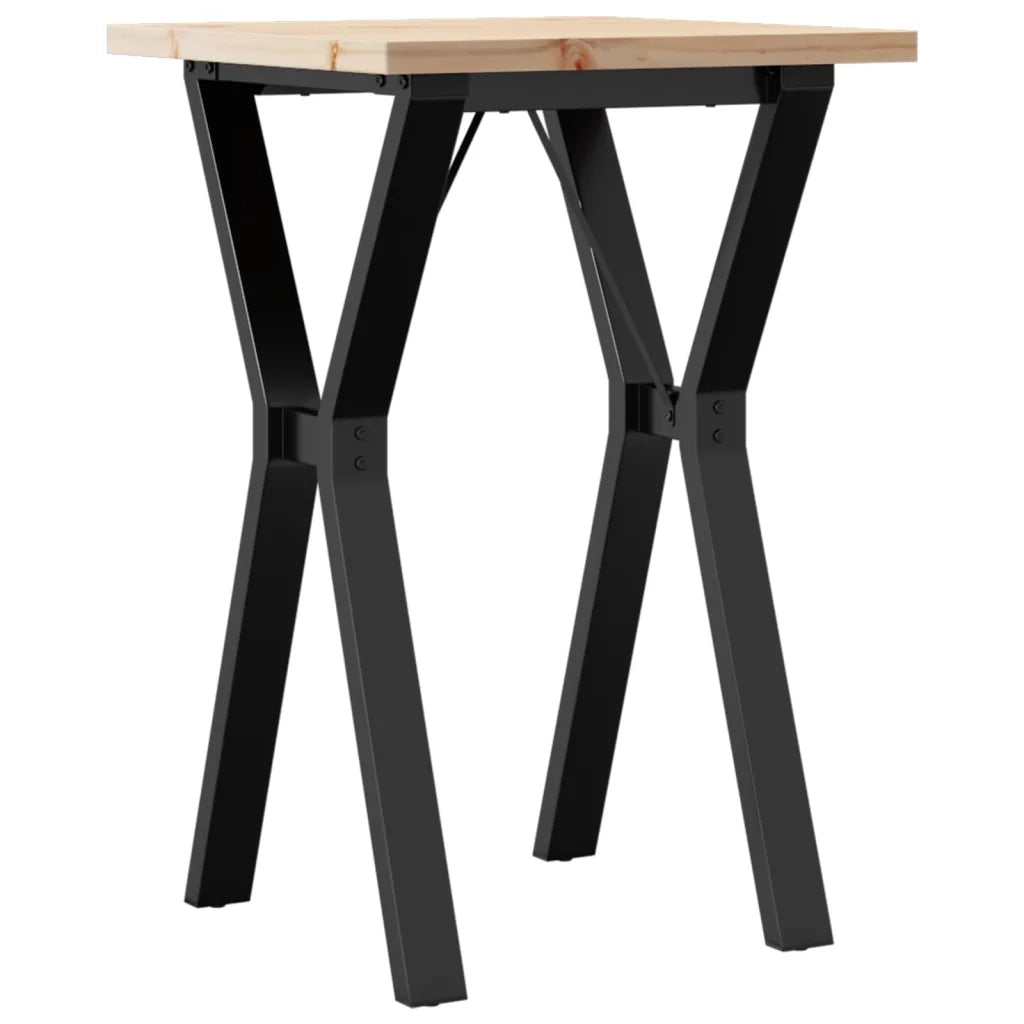 Tavolo da Pranzo Telaio a Y 50x50x75,5 cm Legno Pino e Acciaio 3282779