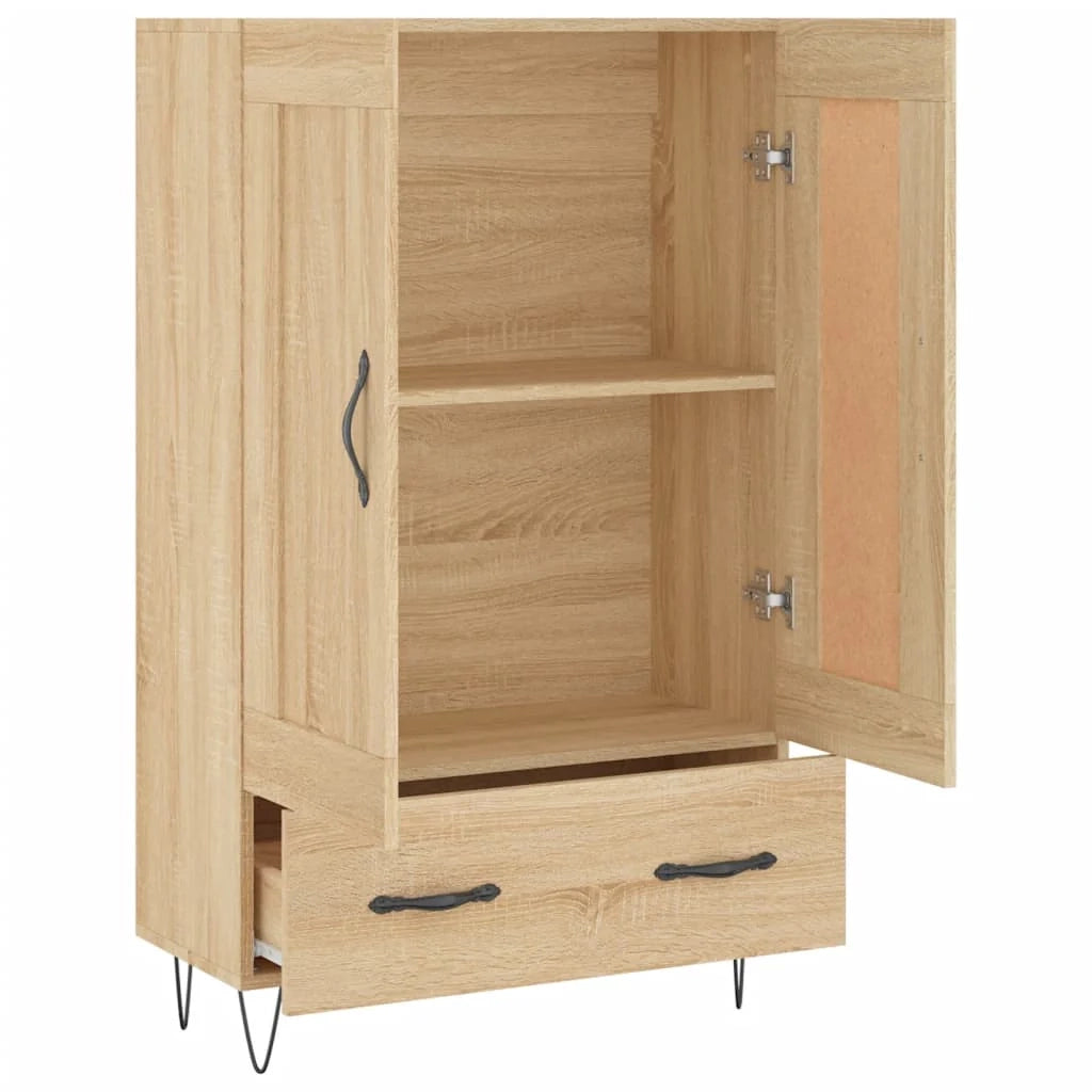 Buffet credenza cassettiera armadio mobile contenitore organizer cucina soggiorno salotto rovere Sonoma alto 69,5 x 31 x 115 cm legno ingegnerizzato marrone 02_0034089