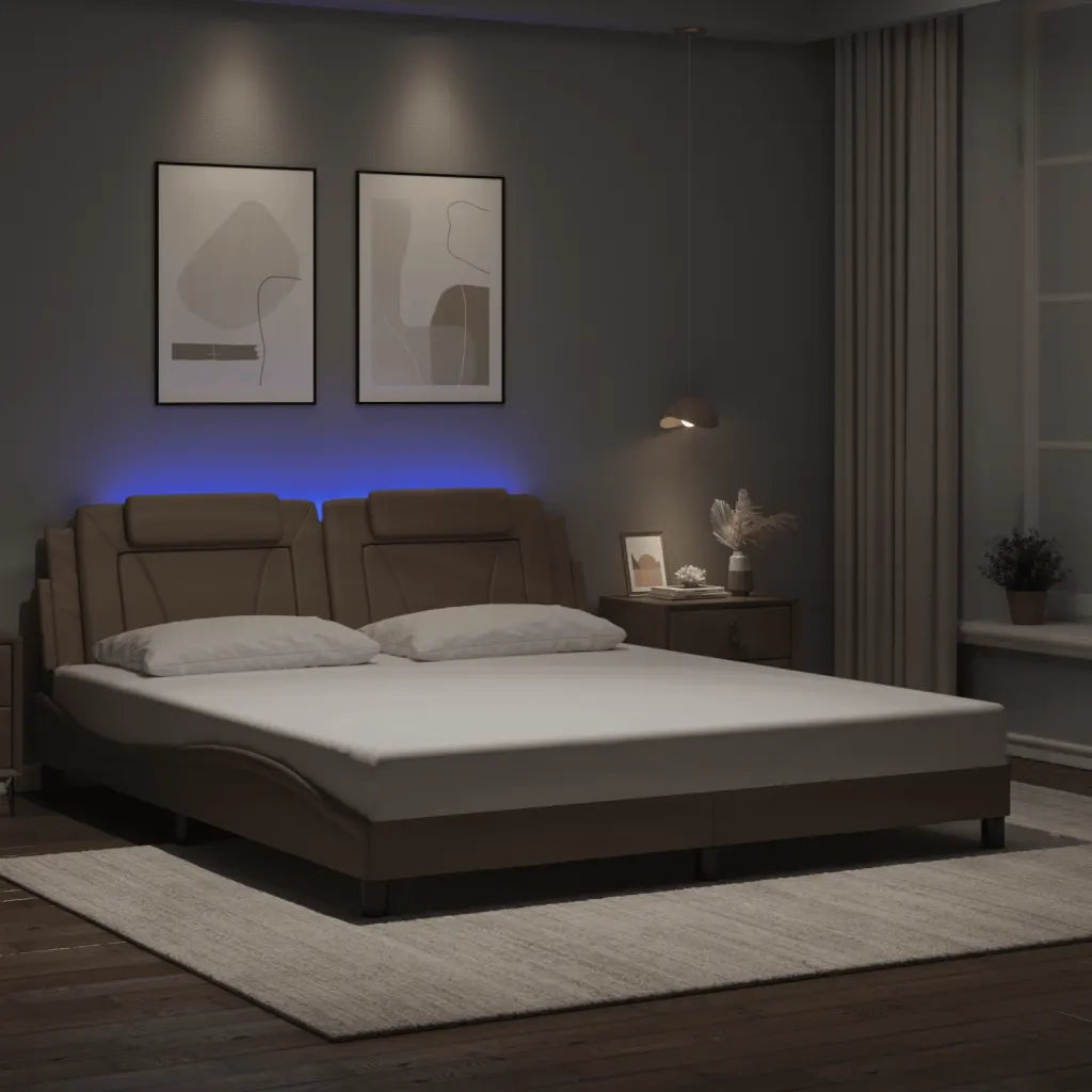 Giroletto Viana con LED senza Materasso Cappuccino 180x200 cm