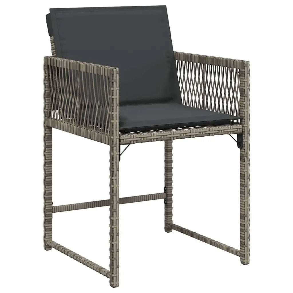 Set da Pranzo per Giardino 5 pz | Set Salotto da Giardino Grigio polyrattan