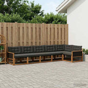 Set di divani da esterno 6 pz Naturale e Nero 3381448