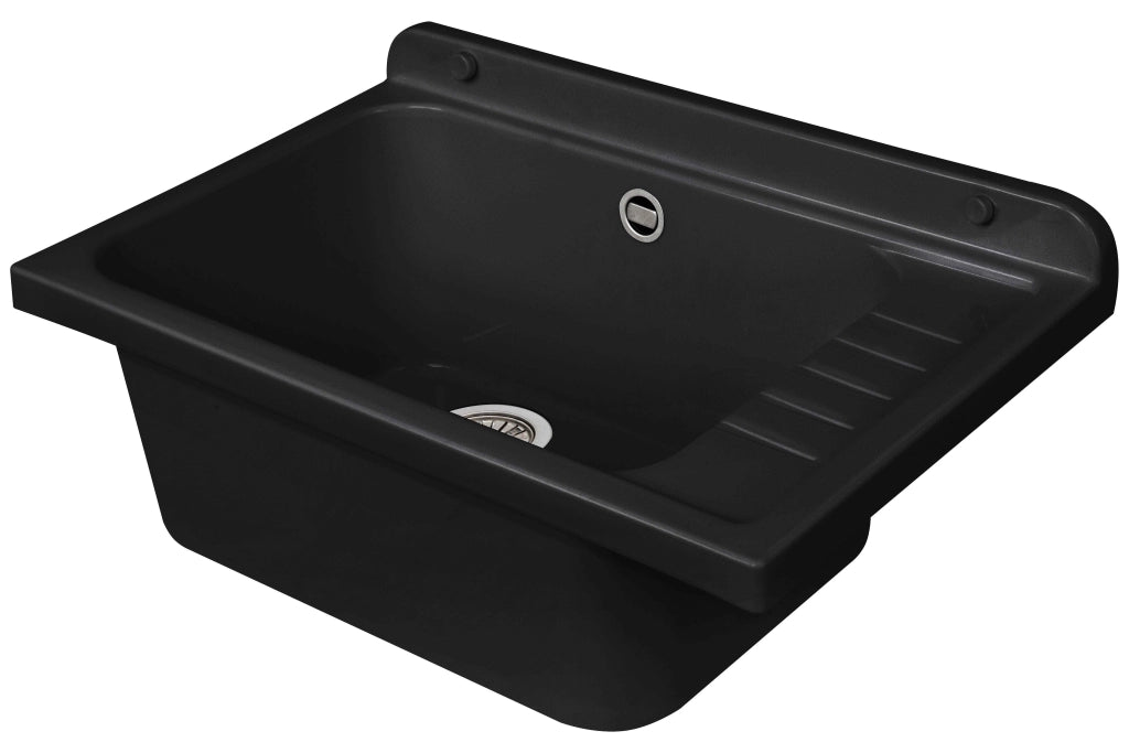 PILOZZO ULTRA da muro in PP - Dim: 58 X 38 cm - Completo di GRIGLIA - CR - Colore: NERO LUCIDO